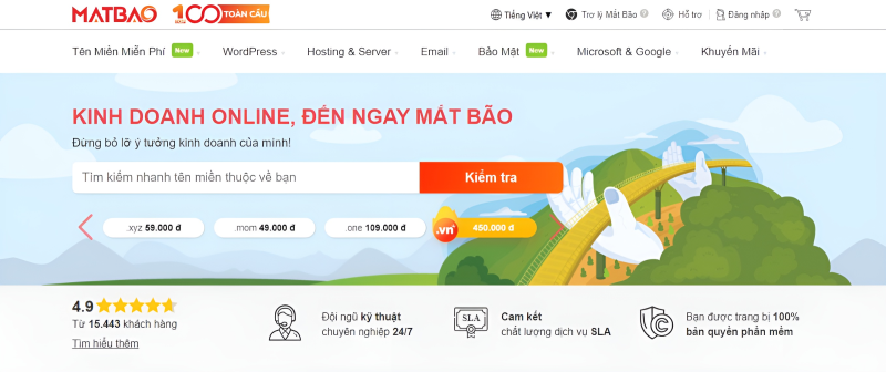 Trang chủ cung cấp Hosting Việt Nam Mắt Bão